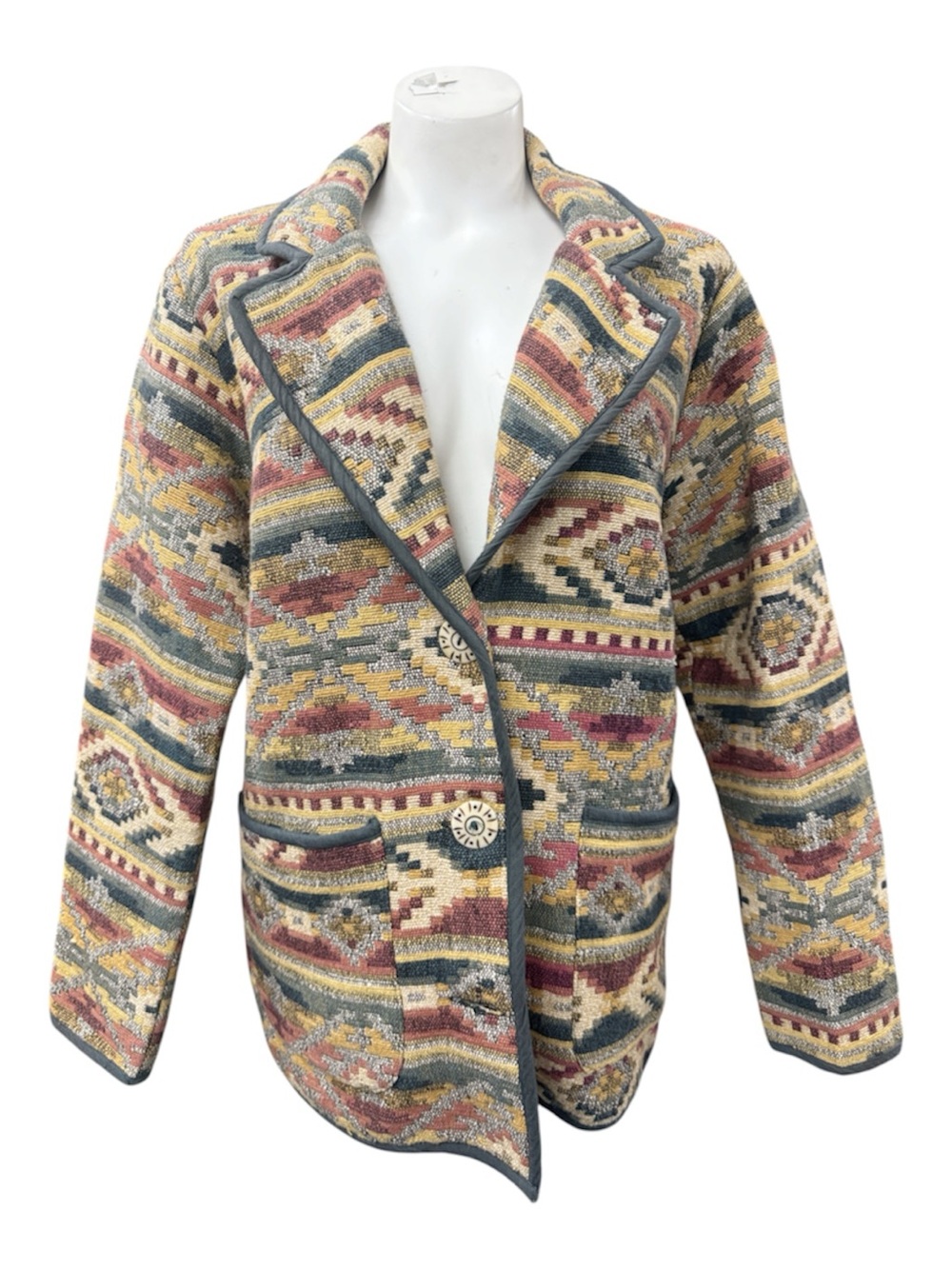Patterned Notch-Collar Women's Blazer in Multicolor